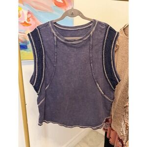 Women's Oversized Blue Shirt Size Large